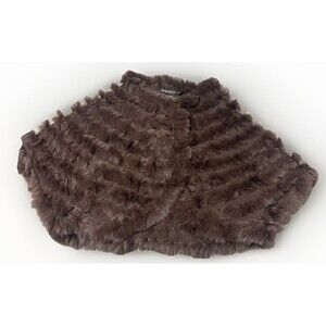 BCBG Max Azria Genuine Rabbit Fur Cape Shrug LUXURY Jacket Size Small. Pretty!